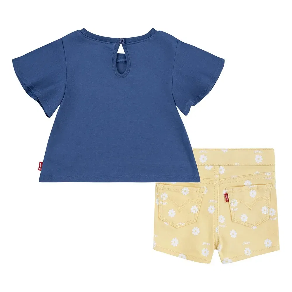 Детский комплект для девочек с флунсовыми рукавами Smiley Flounce Levi's, Blue — фото 2