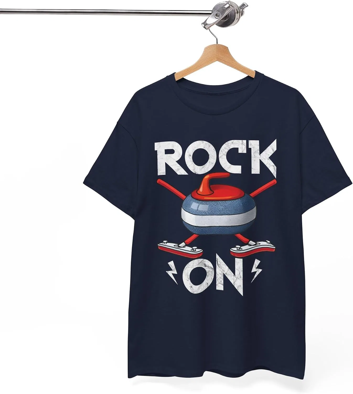 Футболка с принтом Rock On Gildan 5000, Navy — фото 4