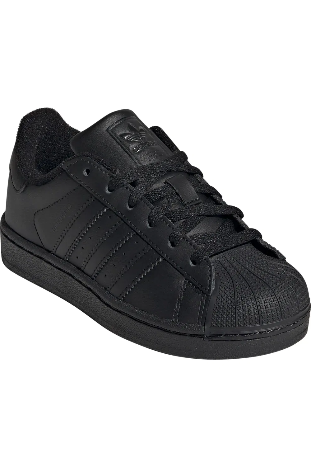 Кроссовки детские с защитой пальцев Superstar II adidas, черный/ черный/ черный