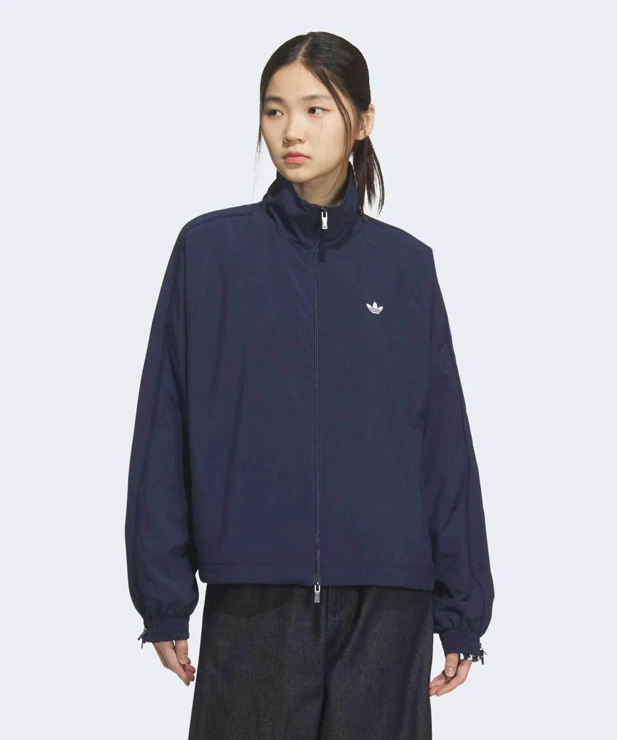 Женская куртка оверсайз с молнией и тремя полосками Adidas Originals, Blue