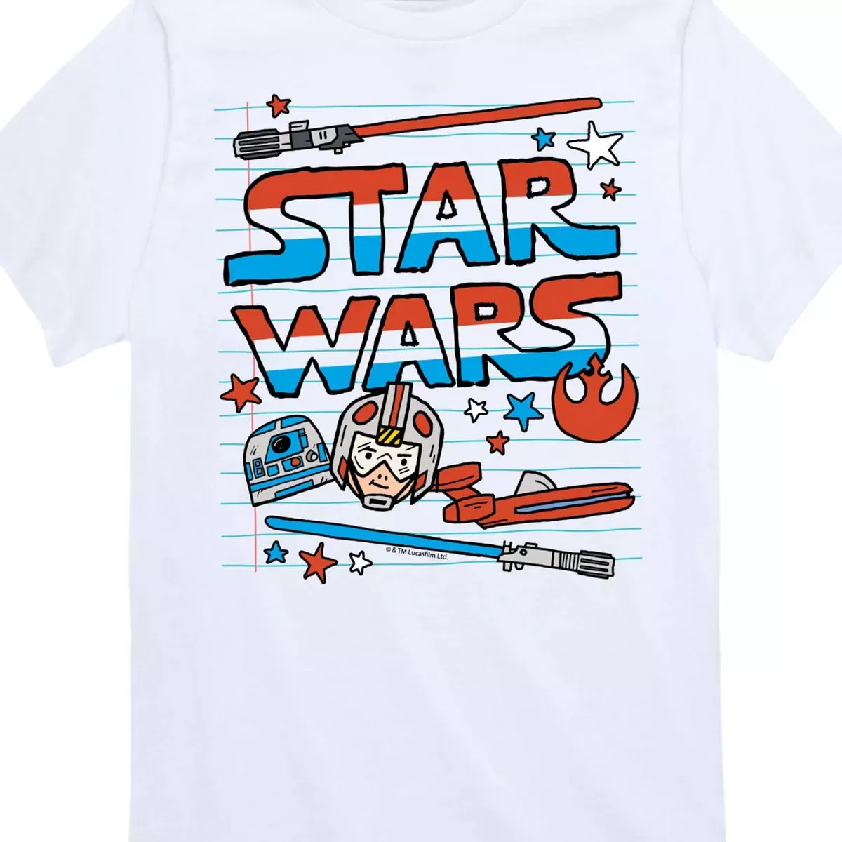 Детская футболка с принтом Star Wars Doodle Americana Star Wars, White — фото 2