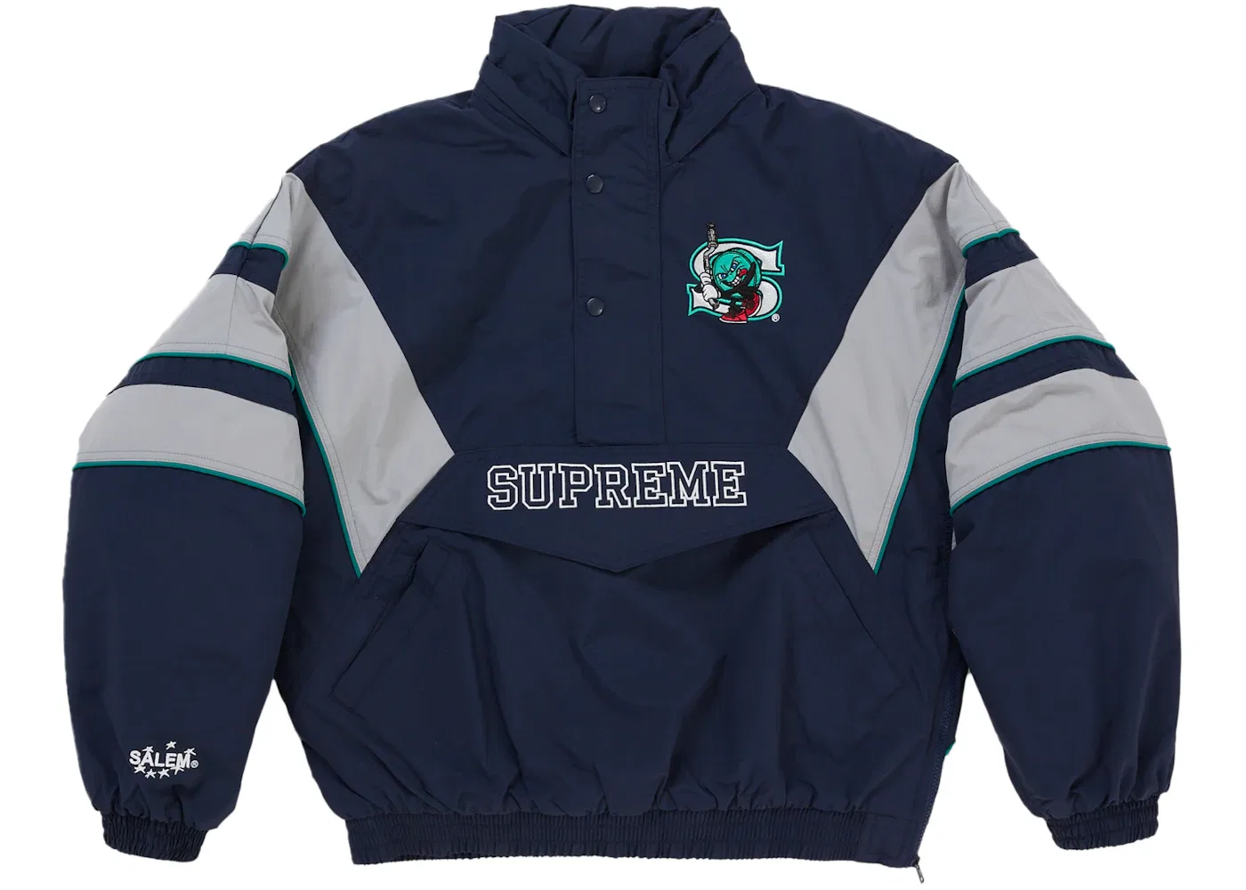 Мужская куртка с полузастежкой-молнией Supreme SALEM Half Zip Stadium Jacket, Navy — фото 2