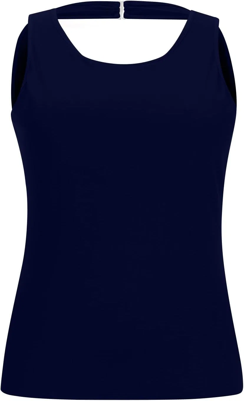 Женский танкини топ Athletic Solid, Navy — фото 3
