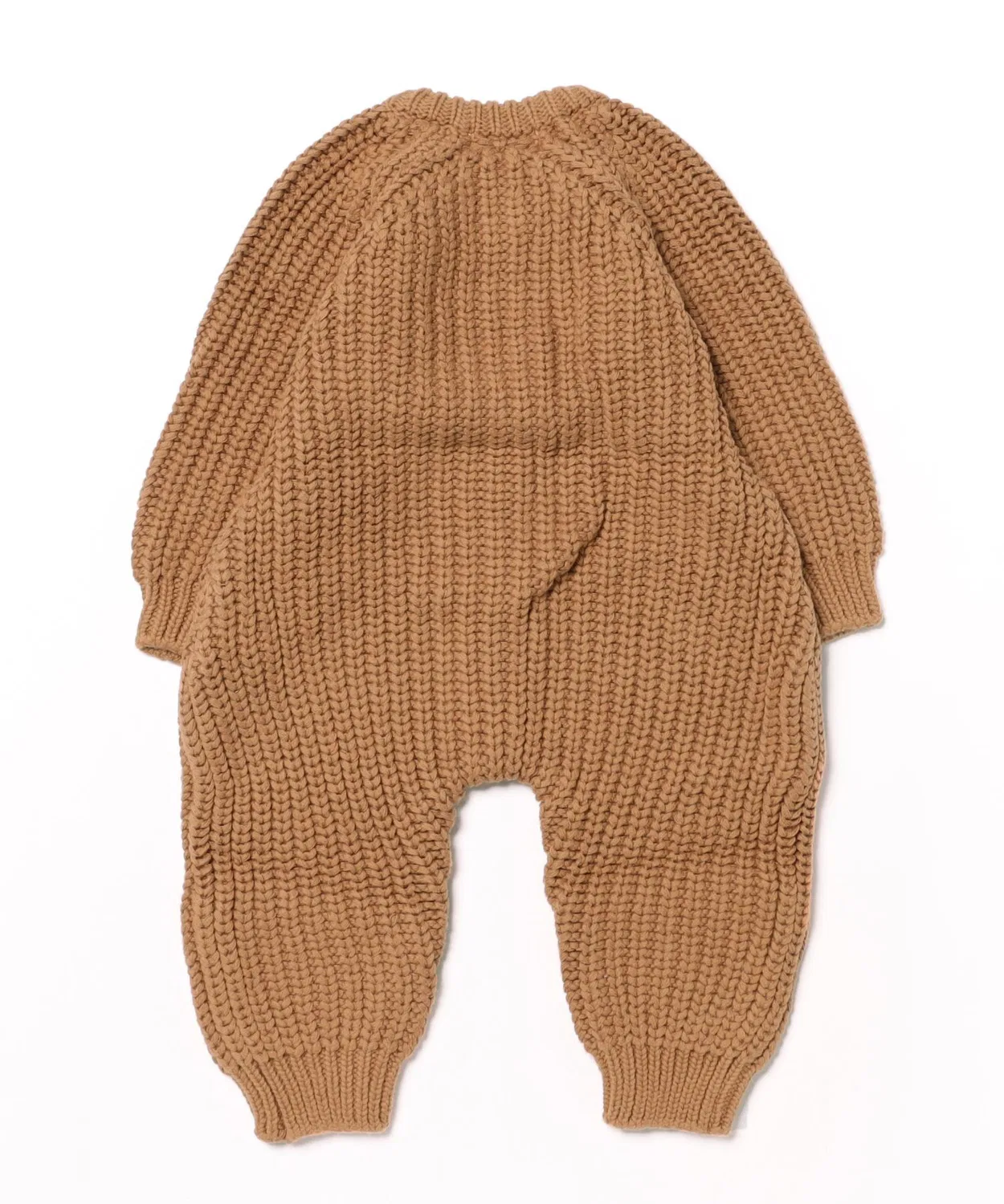 Детский комбинезон-джемпер с кокосовыми пуговицами Quincy Mae Chunky Knit Jumpsuit, Cinnamon — фото 2