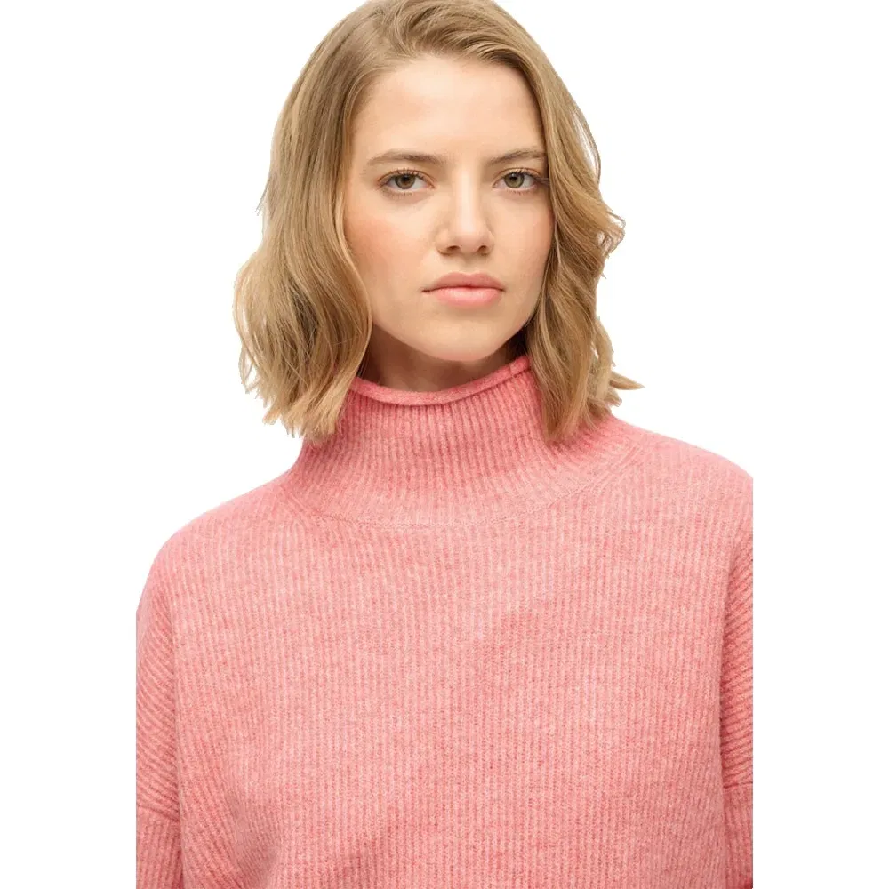 Свитер с высоким воротником Slouchy Superdry, розовый — фото 4