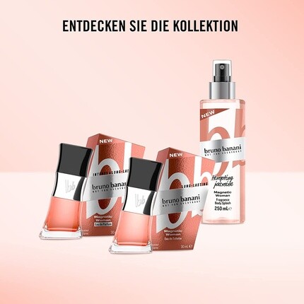 bruno banani Magnetic Woman Body Splash Amber Gourmand Женские духи 250 мл — фото 3