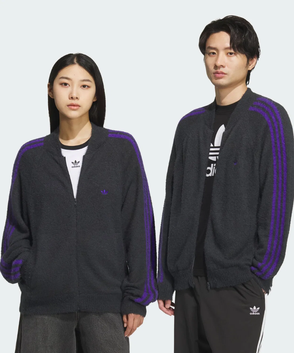 Женский лонгслив из футера с принтом Adidas Originals, Heather Grey