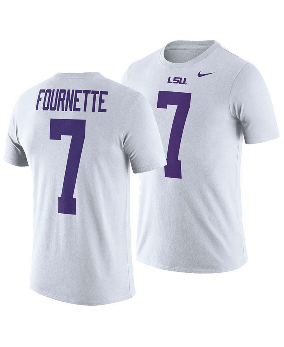 

Мужская футболка leonard fournette lsu tigers name and number Nike, белый