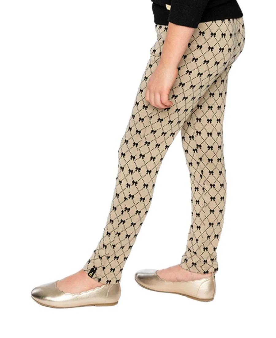 Брюки-треггинсы с принтом галстук-бабочка Deux par Deux, Beige Printed Bow Ties — фото 3