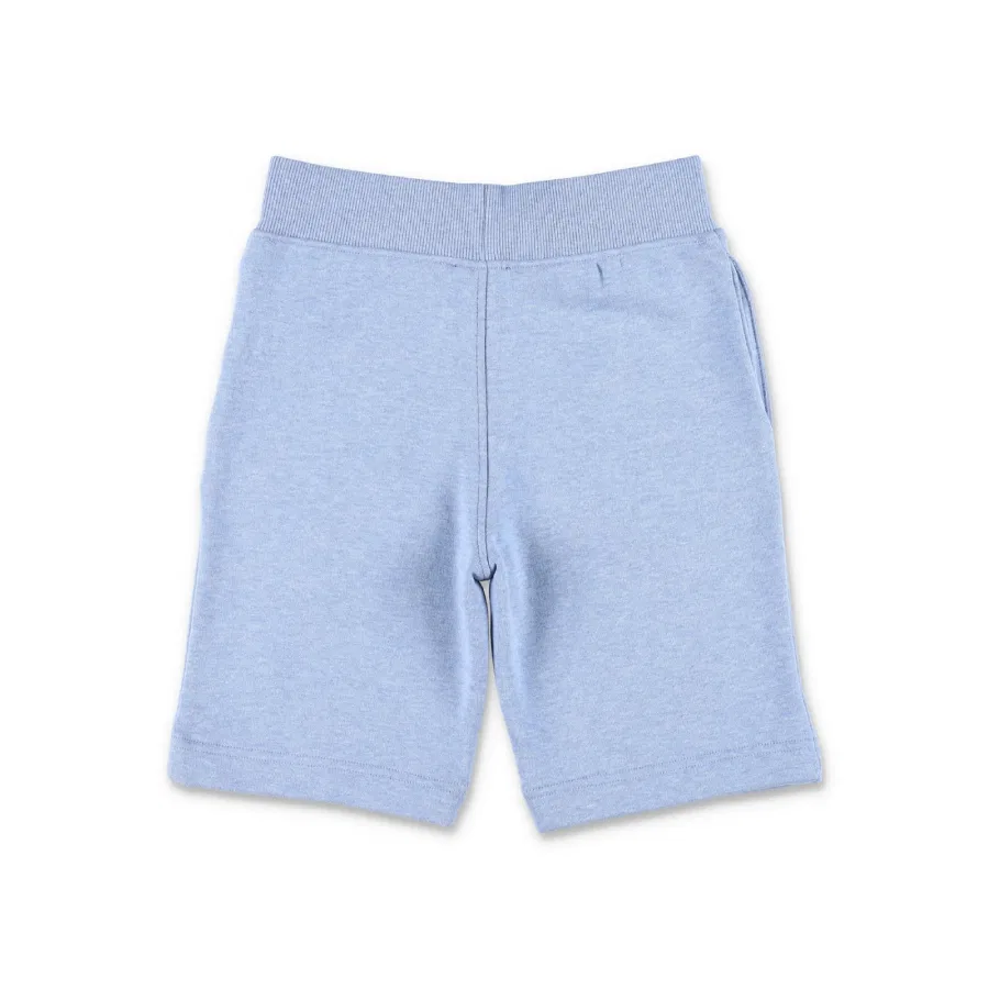 Шорты хлопковые с принтом Kids Logo Printed Cotton Shorts Burberry, Light Blue Melange — фото 2