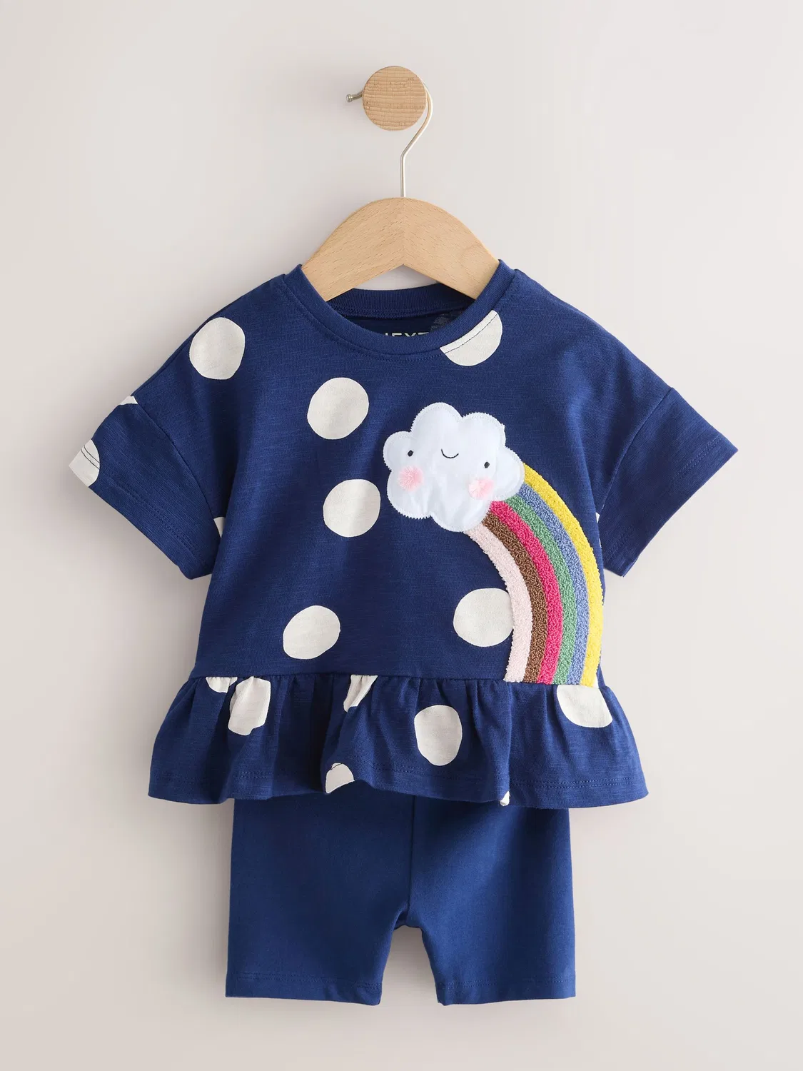 Комплект топ и шорты, Peplum Next, Navy Cloud — фото 4