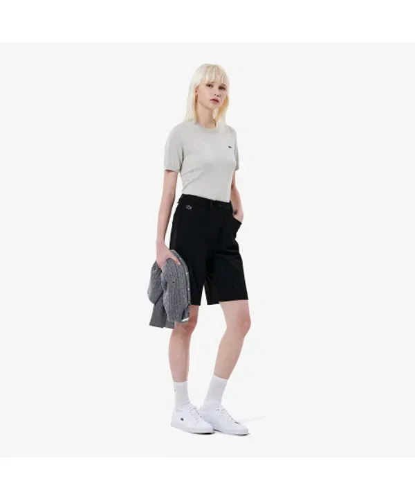 Женский свитер с коротким рукавом Lacoste, мягкая шерсть — фото 4
