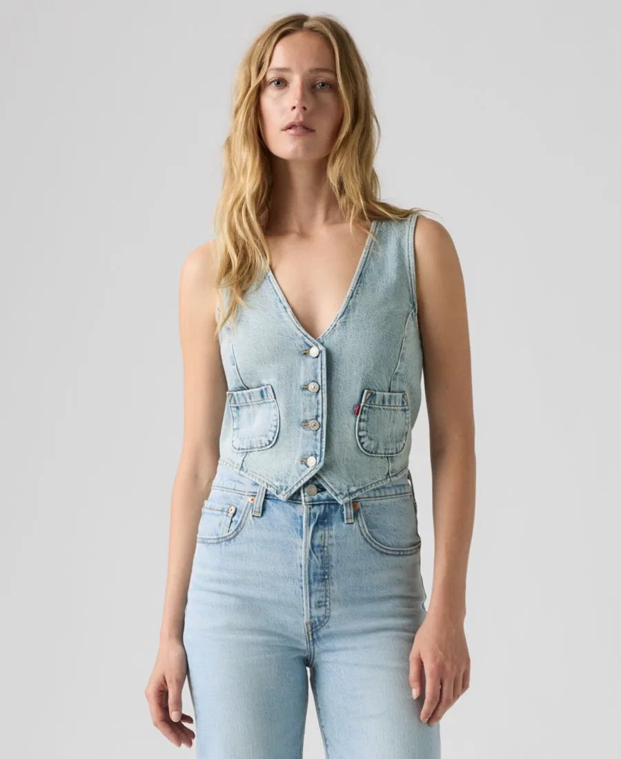 Жилет женский хлопковый с V-образным вырезом Levi's, Summer Job — фото 2
