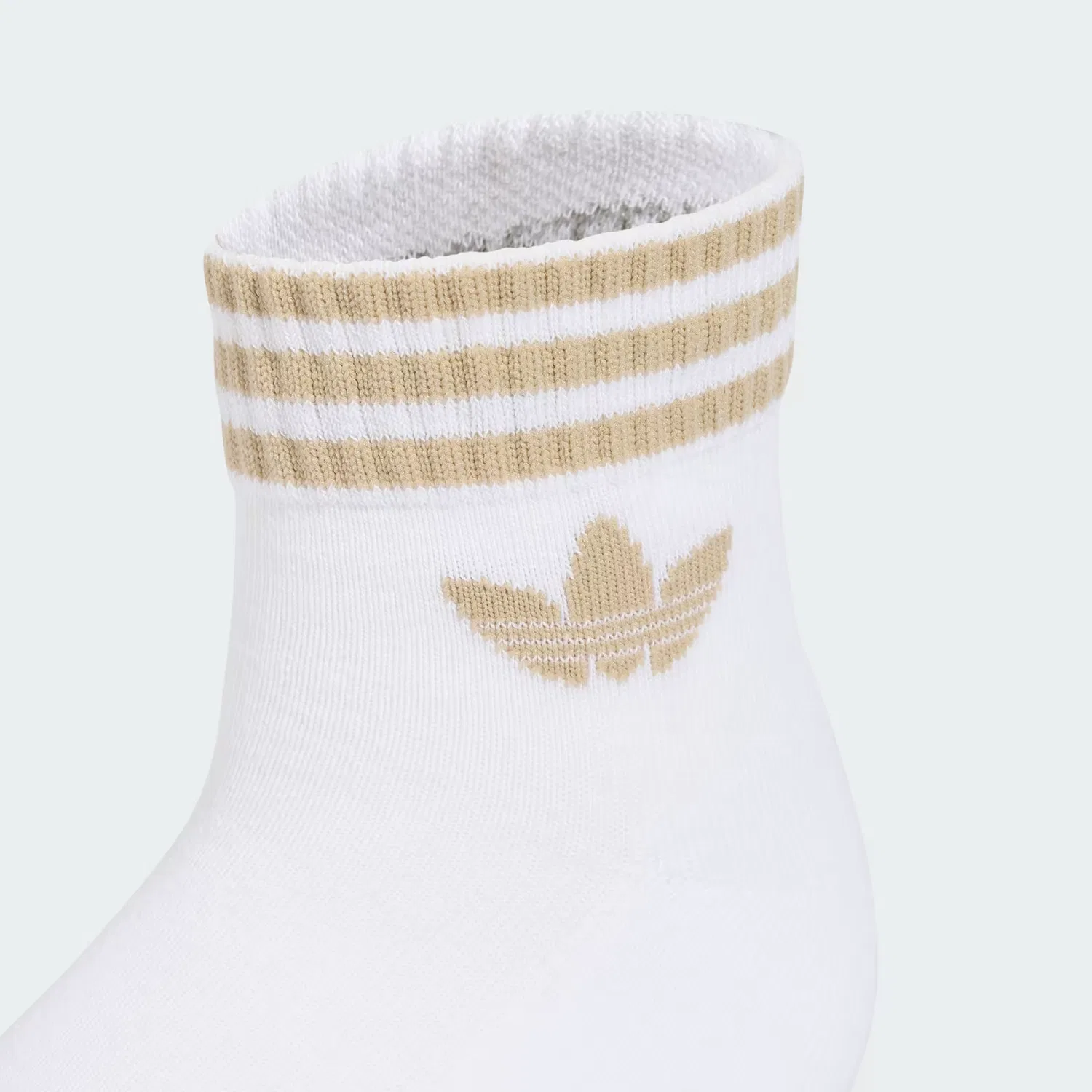 Носки короткие с рифленым манжетом, набор из 3 пар, 3-stripes Adidas Originals, белый/ванильный/хаки/лаймовый — фото 3
