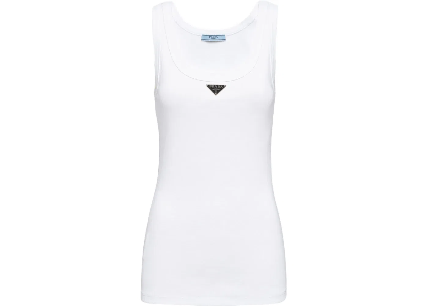 Женский топ-майка с ребристым трикотажем Prada, White