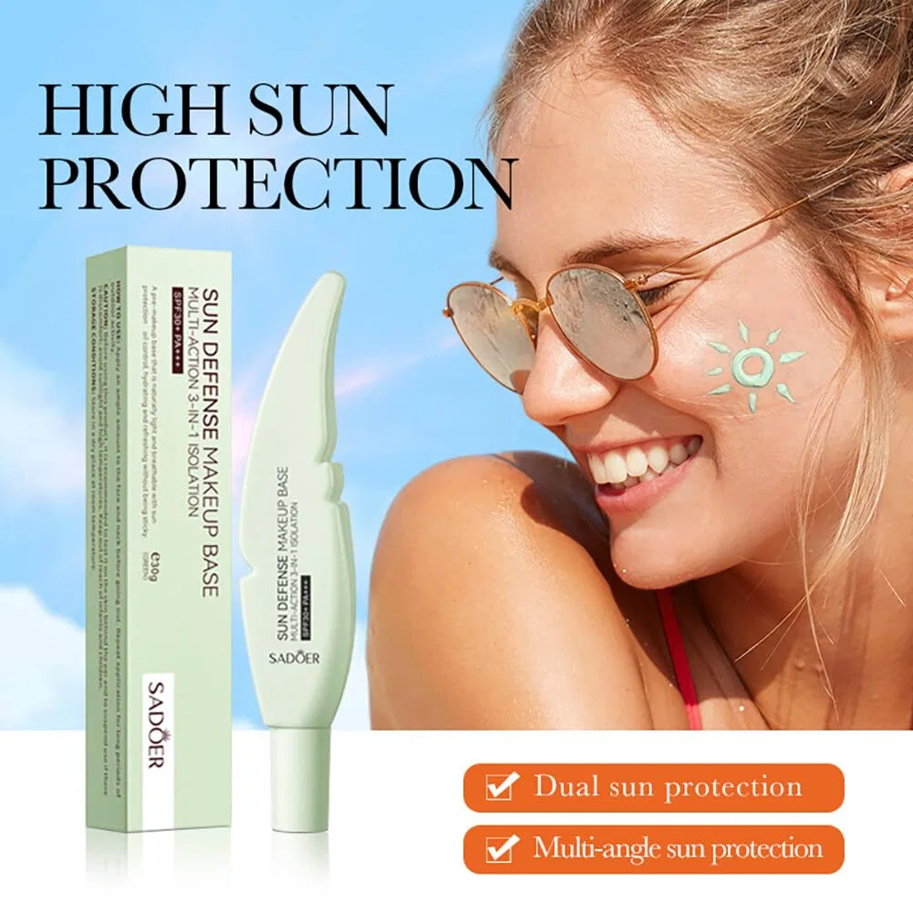 Солнцезащитный крем SPF 30+, JAWSEU, 3 шт, 30 г, Зеленый + Телесный + Фиолетовый — фото 3