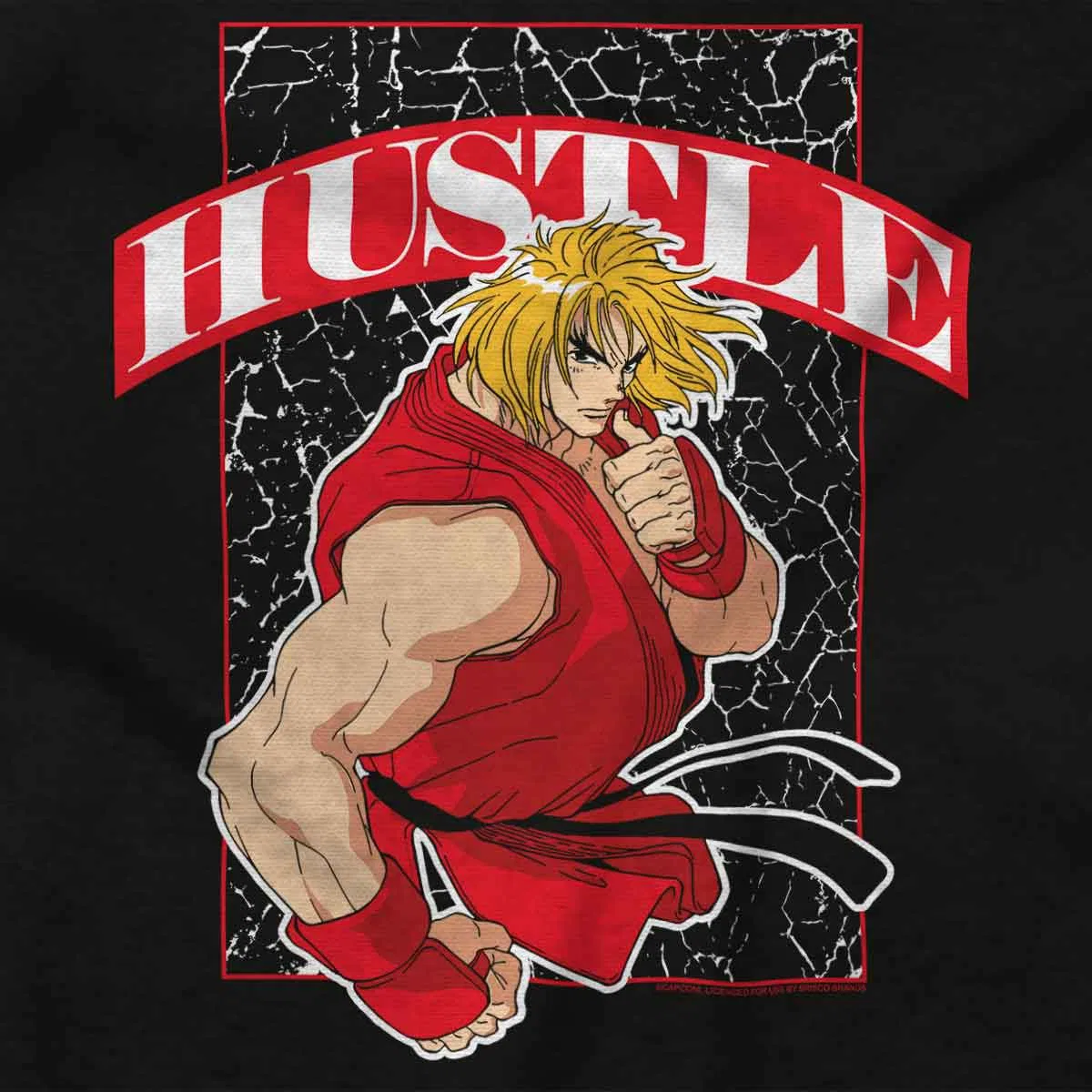 Детское боди-комбинезон с коротким рукавом с принтом Street Fighter Ken Hustle Brisco Brands, Black — фото 2
