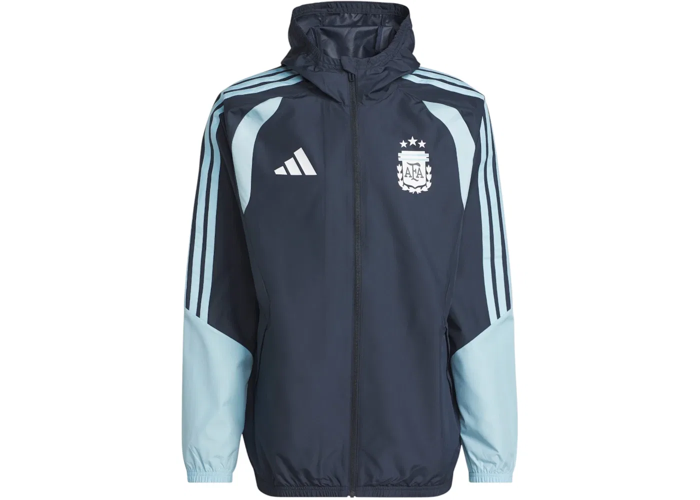 Мужская куртка непромокаемая с принтом Adidas Argentina 2026 Tiro All Weather Jacket, Night Navy