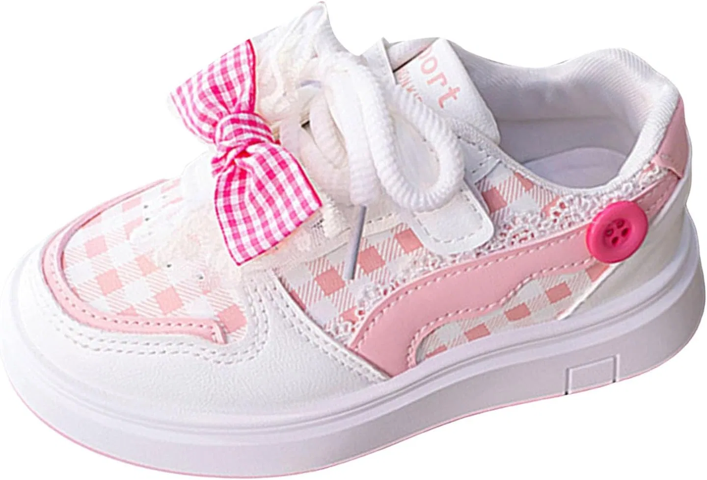 Детские кроссовки для девочек с бантом IWIHMIV, Pink — фото 3