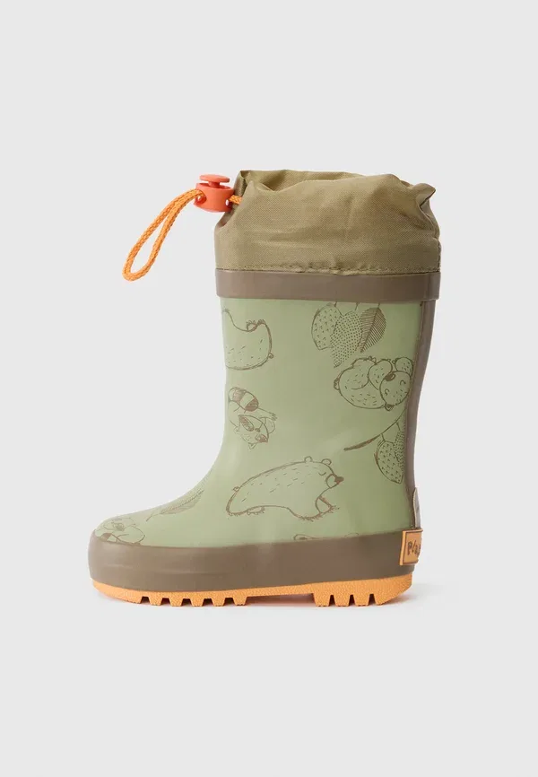 Резиновые сапоги с принтом, waschbar - wellies, Playshoes, оливковый