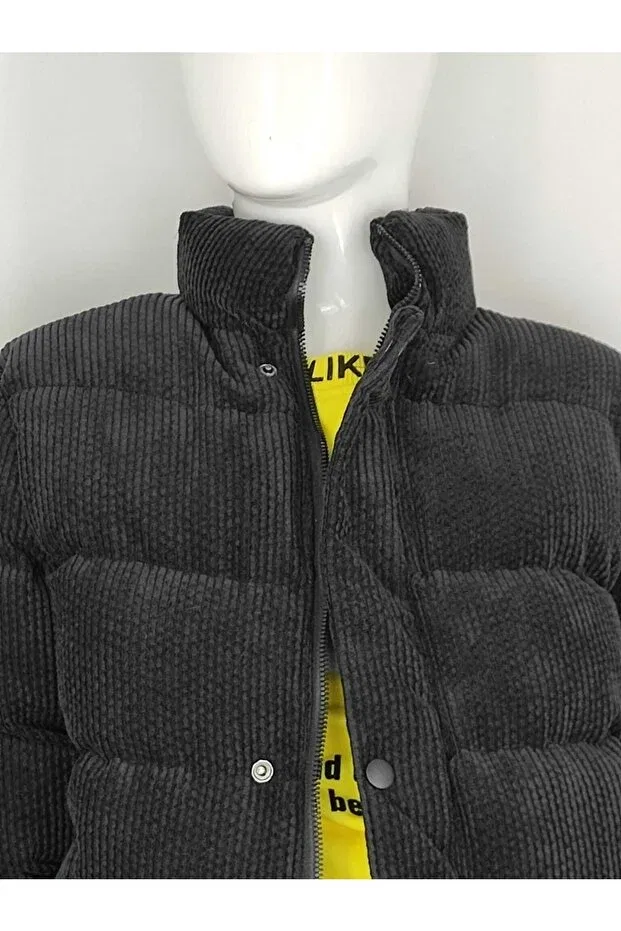 Детское пальто для мальчиков из вельвета Velvet Coat Moda Arpol, Black — фото 4