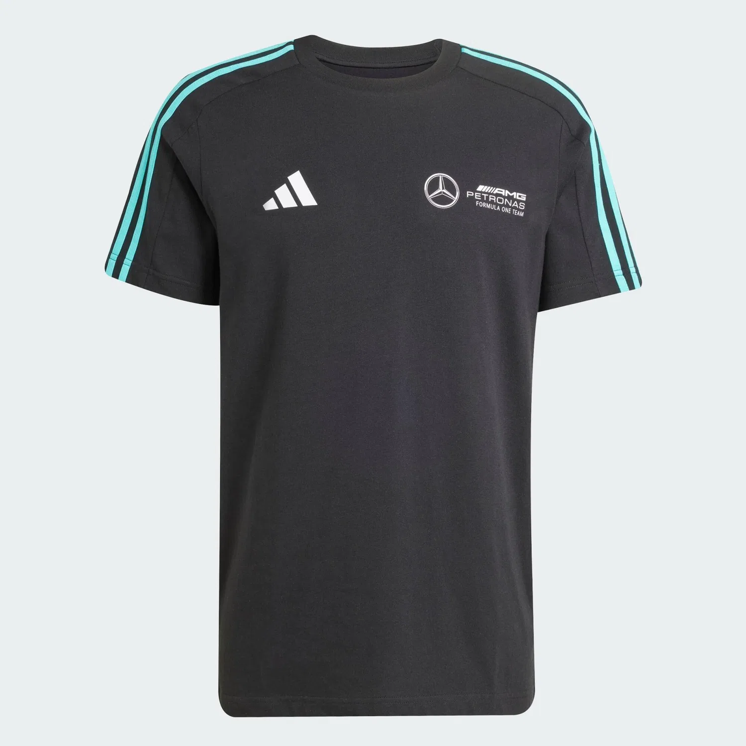 Мужская футболка с принтом Mercedes - AMG Petronas Formula One Team DNA Adidas, Schwarz / Weiss — фото 2