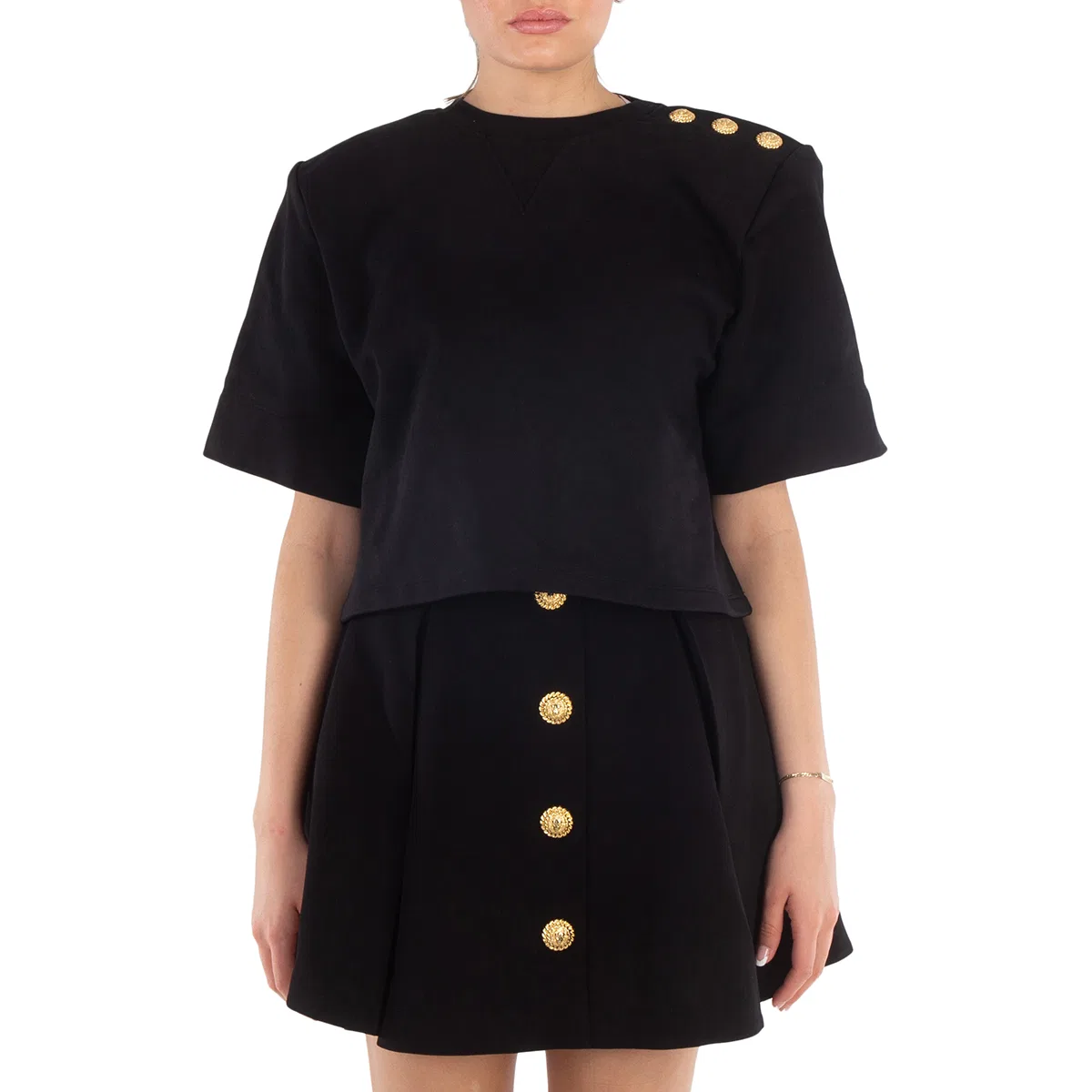 Свитшот с пуговицами Balmain, Noir