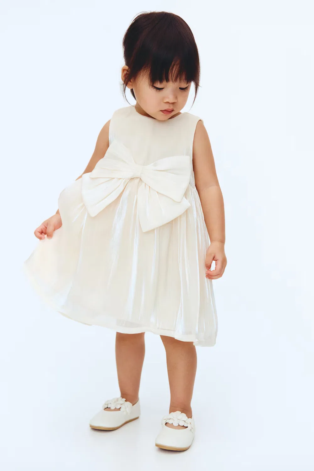 Платье из органзы с бантом H&M, Cremefarben