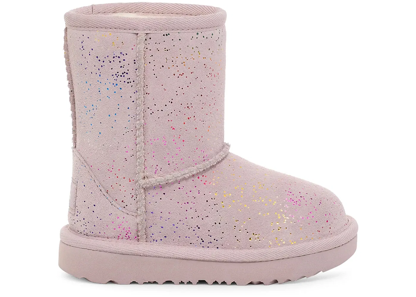 Детские сапоги с блестками UGG Classic II Shimmer Sky Boot, Pale Smoke/Rainbow Metallic