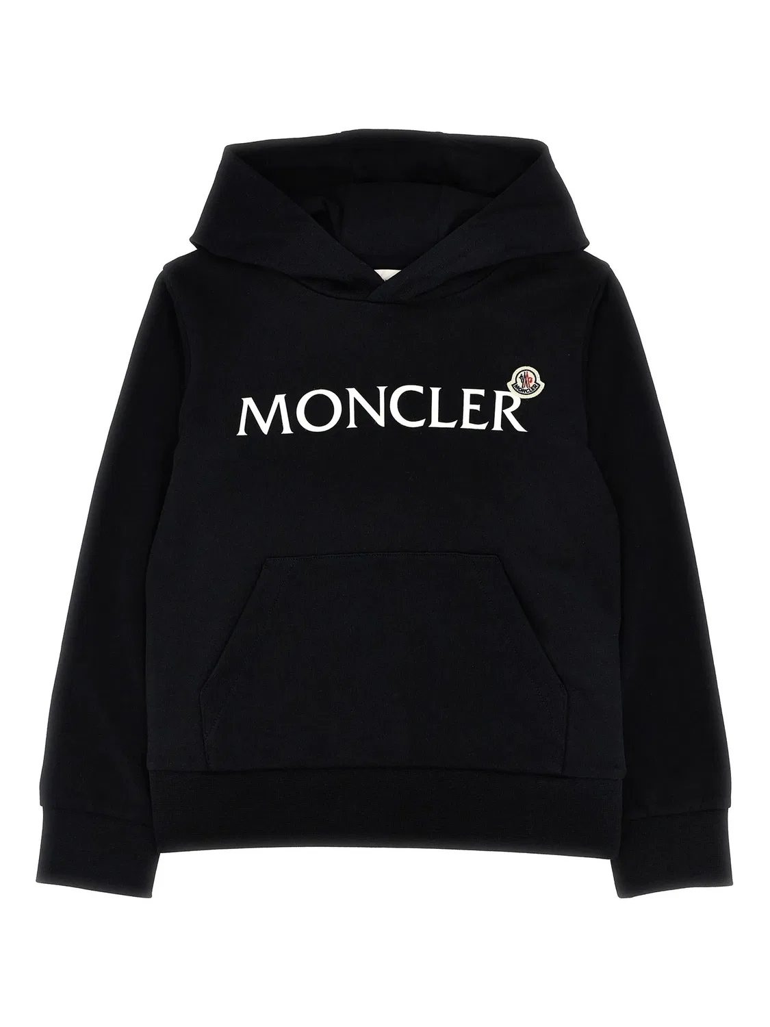 Худи из 100% хлопка Moncler, черный
