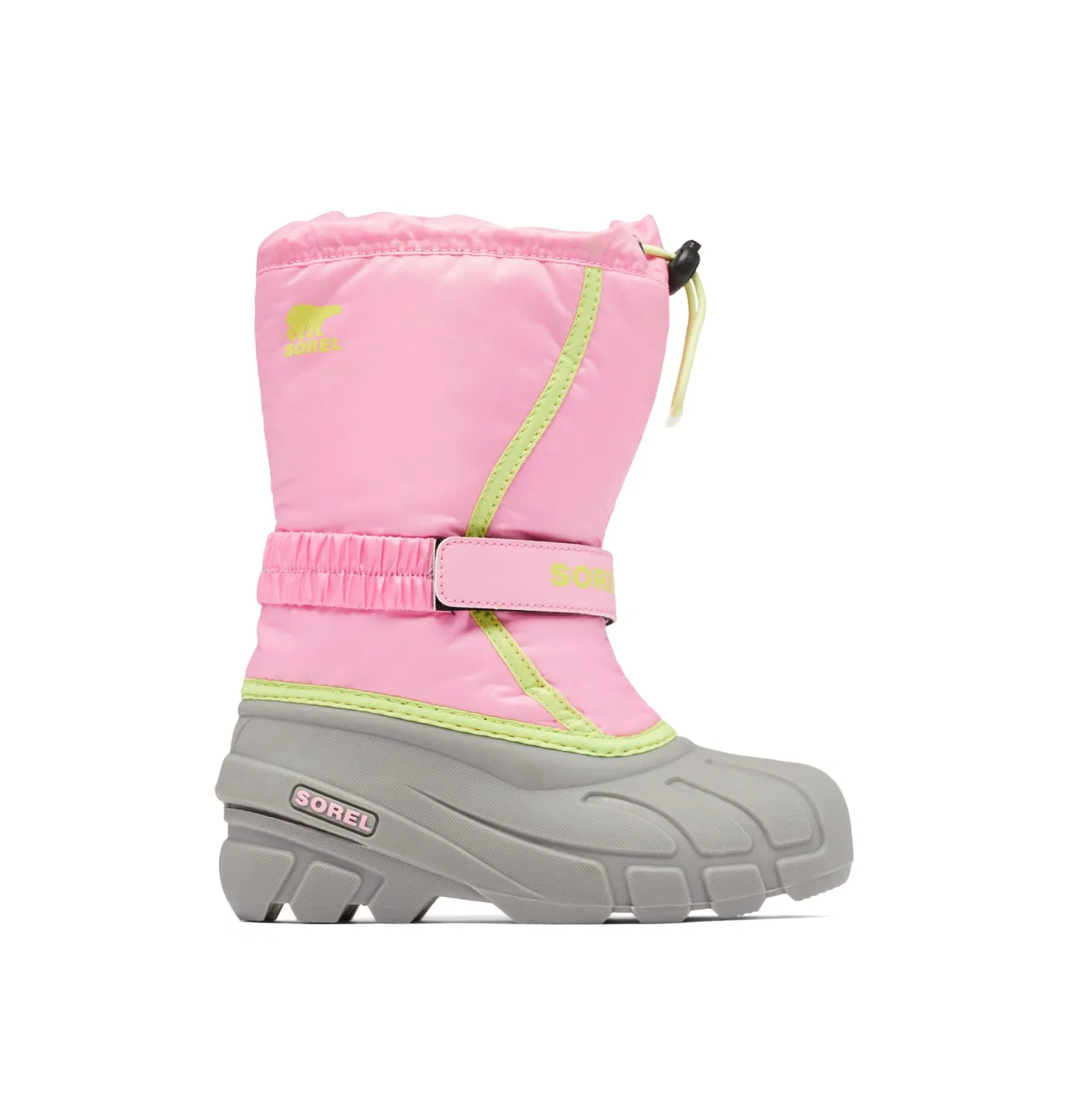 Детские зимние ботинки для девочек без каблука Flurry Boot Sorel, Blooming Pink Chrome Grey — фото 4