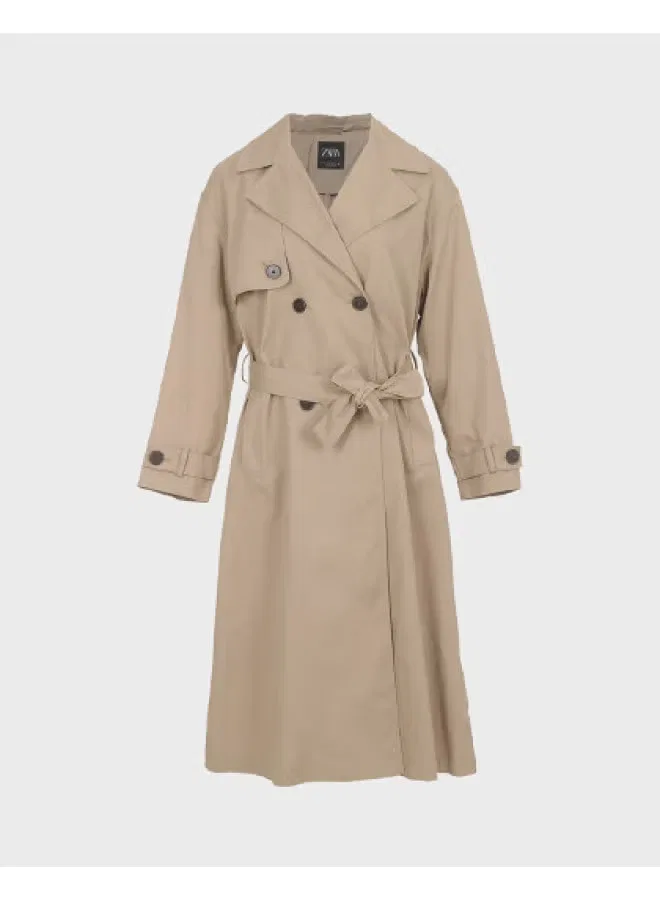 Zara Тренч с поясом, светлый верблюжий