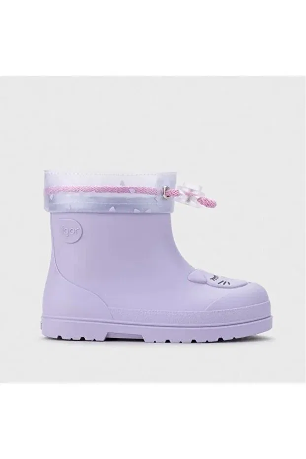 Детские сапоги для девочек водонепроницаемые Mendi gato mauve kids rain boots Igor, Lilac — фото 3