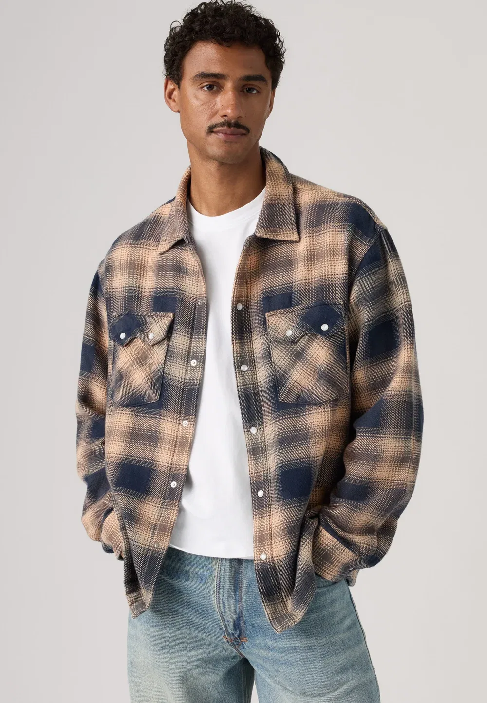 Рубашка Levi'S, Pier 89 Plaid Blue/Cream — фото 3