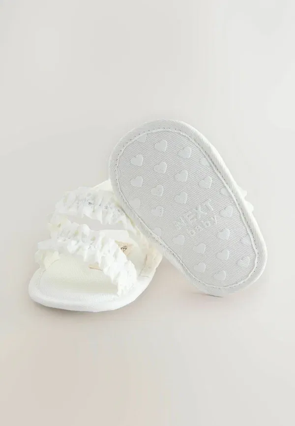 Босоножки из эко-кожи Regular fit - baby ruffle - baby shoes Next, белый — фото 3