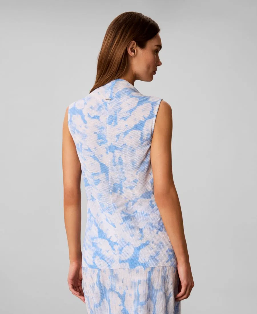Топ с принтом, без рукавов Calvin Klein, Halftone Floral Marina Dew — фото 2