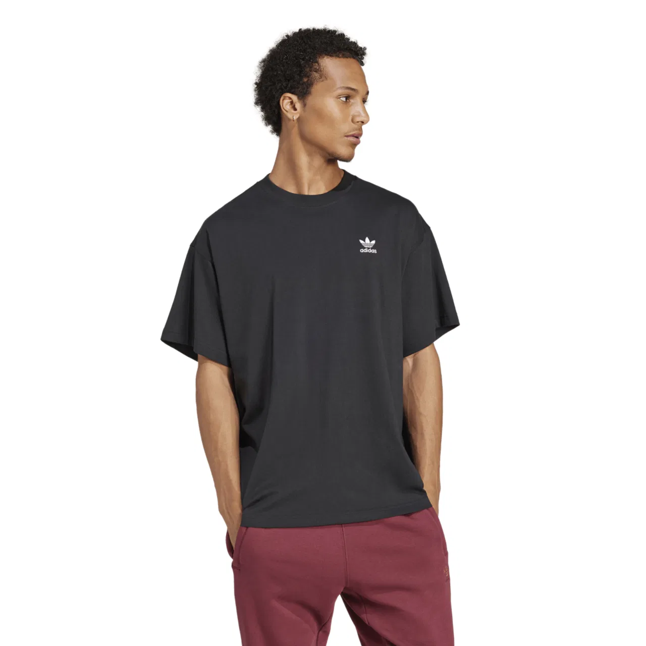 Мужская футболка Oversized Trefoil Essentials Adidas, черный/белый