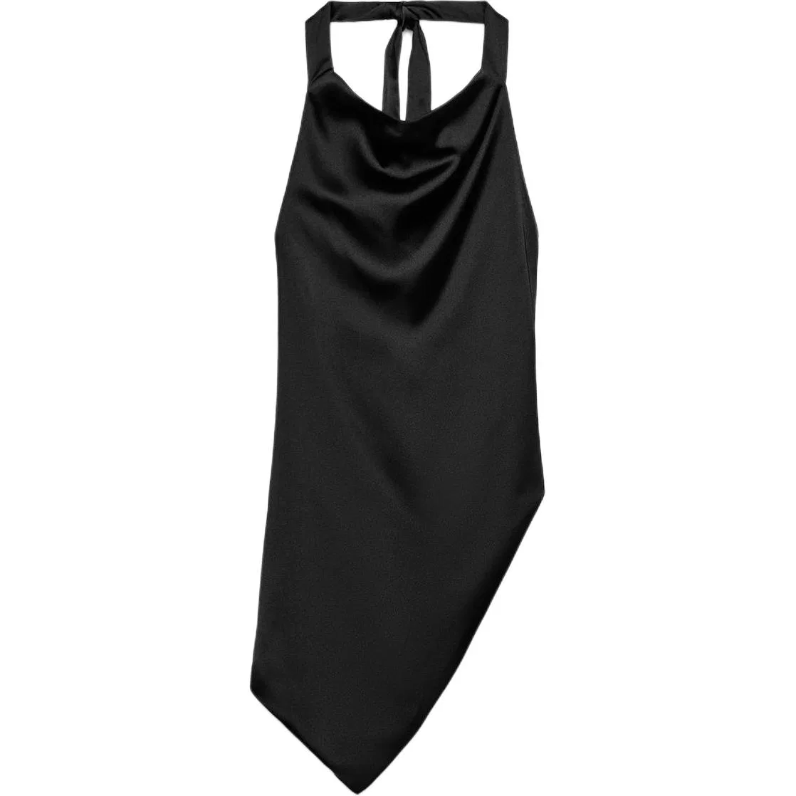 Женский топ с завязками на шее Black ZARA, черный