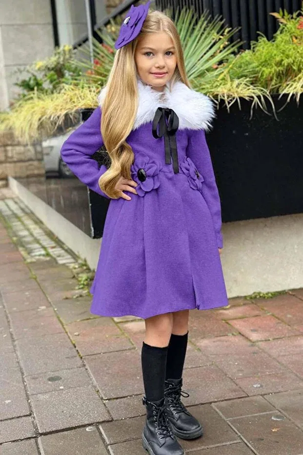 Детское зимнее пальто для девочек с длинным рукавом Riccotarz, Purple