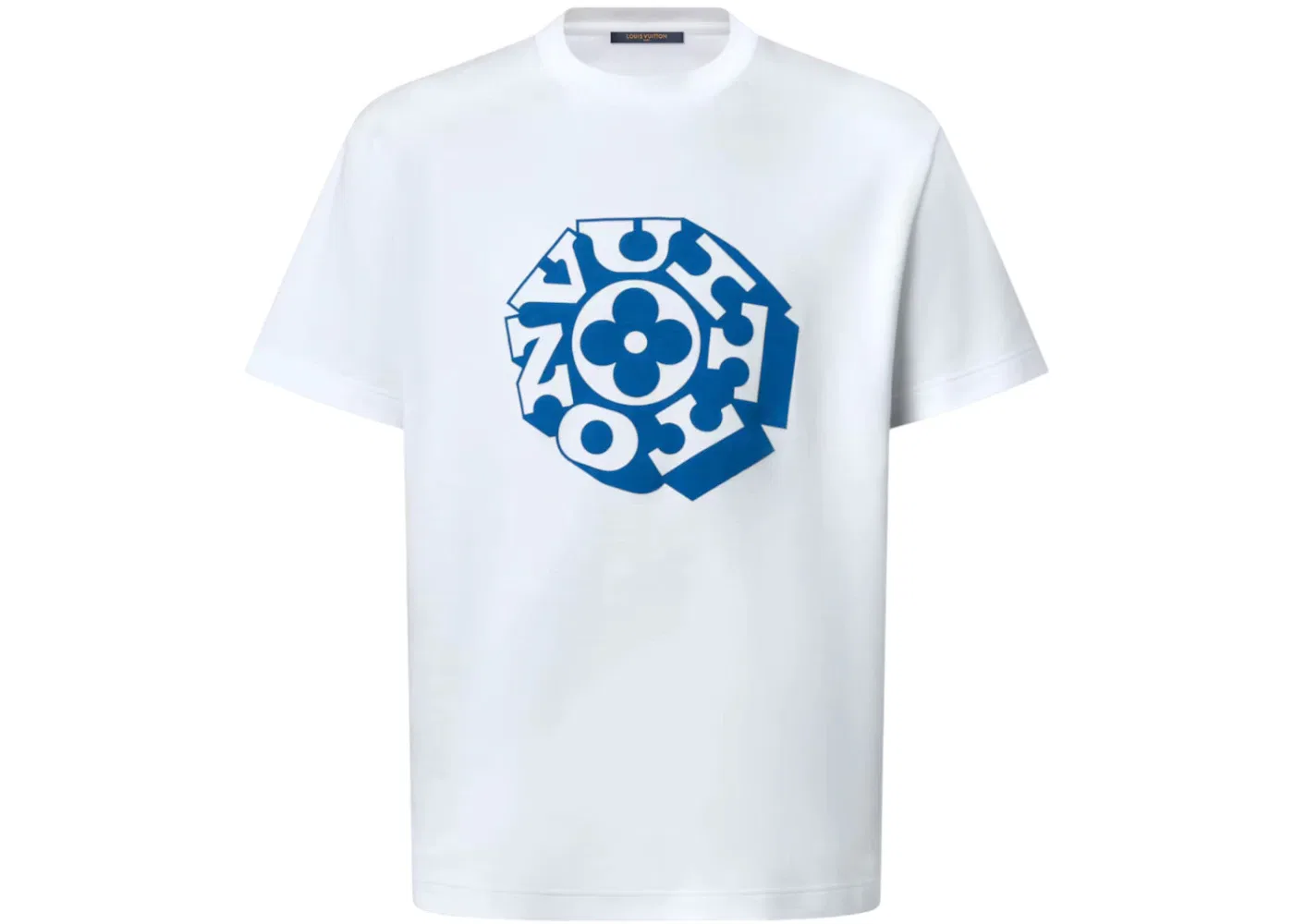 Мужская футболка с принтом Louis Vuitton x Nigo Printed Signature T-Shirt Louis Vuitton, Milky White