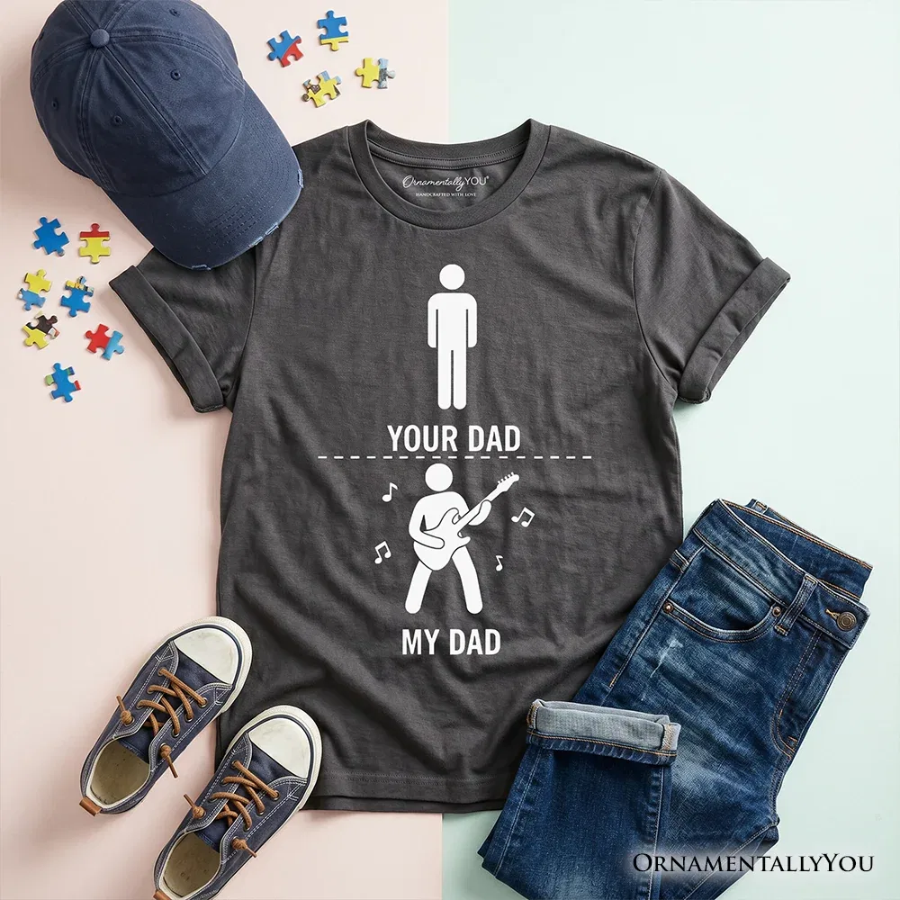 Детская футболка с принтом бас-гитары Your Dad Vs My Cool Dad OrnamentallyYou, Dark Gray