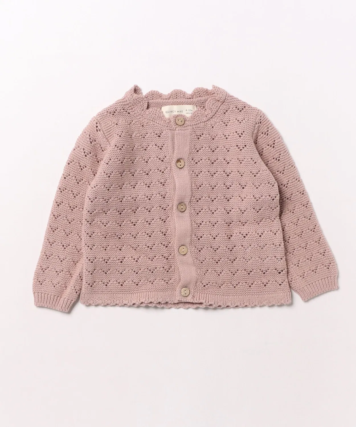 Детский кардиган с кружевной отделкой Scalloped Cardigan ARCHIVER, Pink