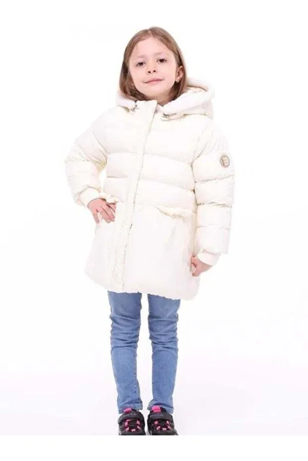 Детское зимнее пальто с капюшоном Zekids, Cream