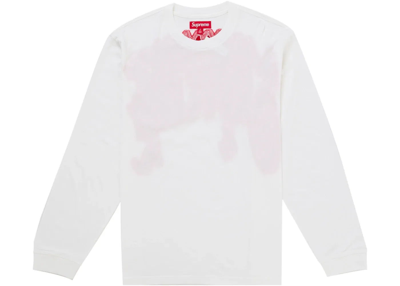 Мужской топ с длинным рукавом с интарсией Supreme, белый — фото 2