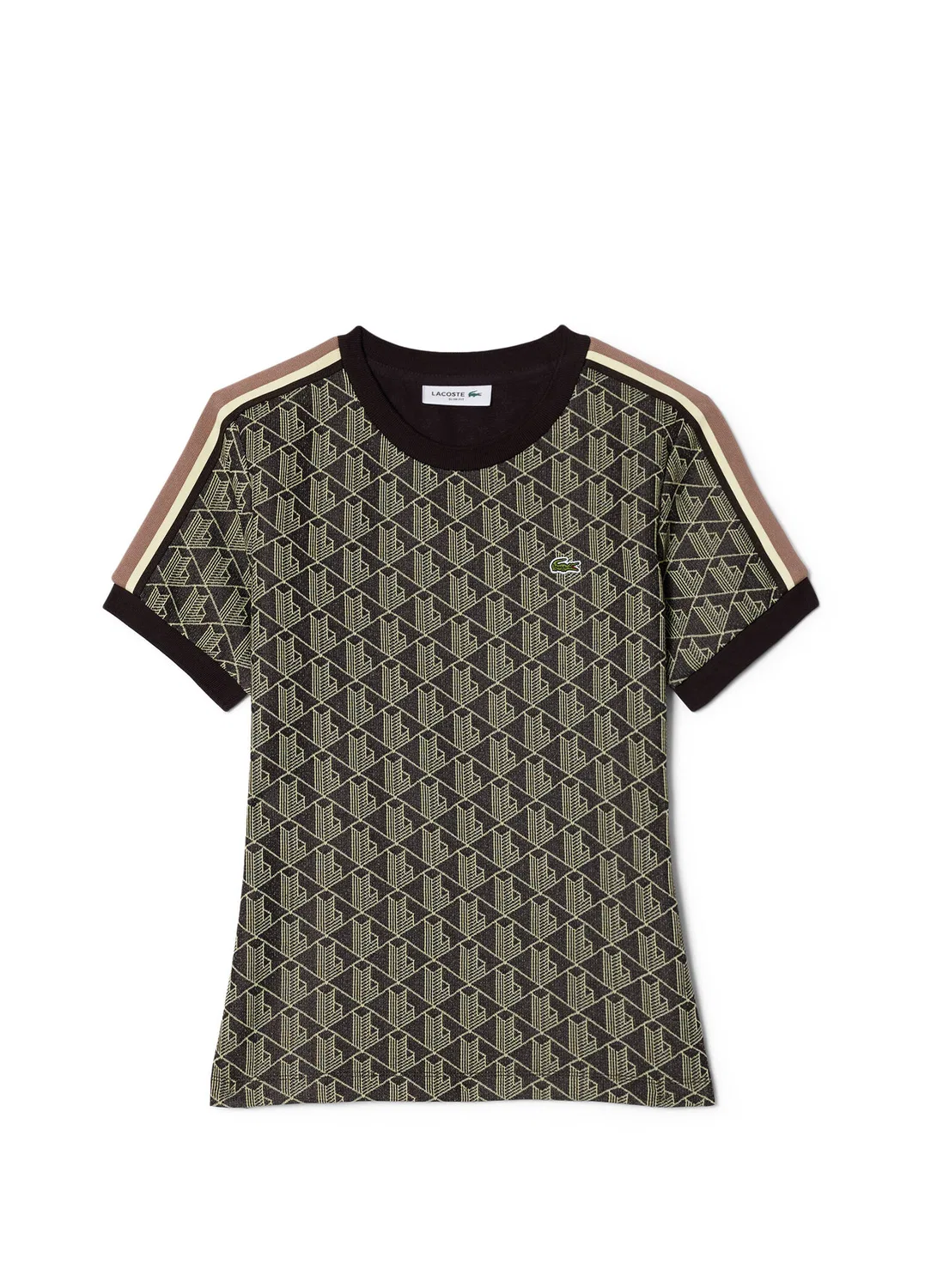 Футболка Lacoste Monogram, коричневая