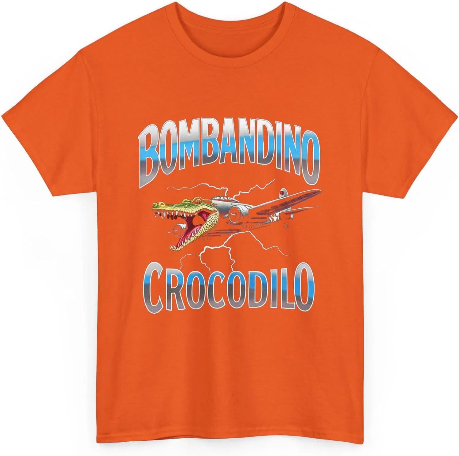 Женская футболка с принтом Bombandino Crocodilo, оранжевый