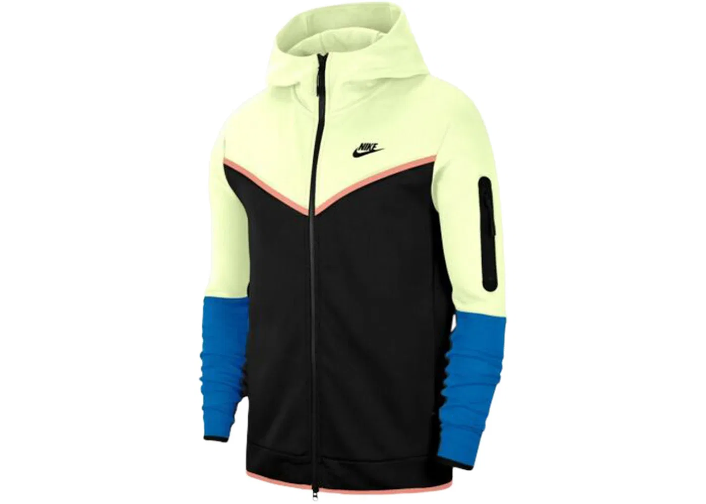 Мужская куртка с капюшоном Tech Fleece Nike, Lime Ice/Black/Signal Blue/Black