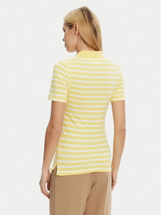 Поло slim fit Tommy Hilfiger, желтый — фото 3