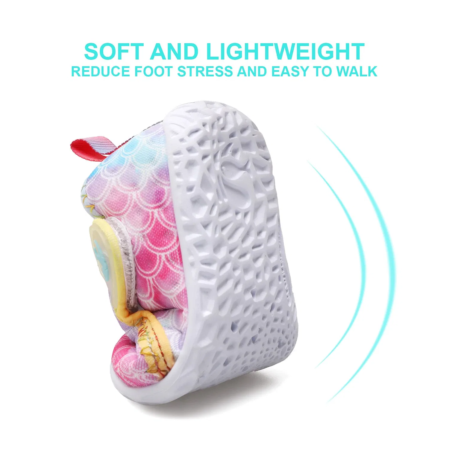 Детские водные туфли без каблука Zapatos De Agua FEETCITY, B Pink Scales — фото 4