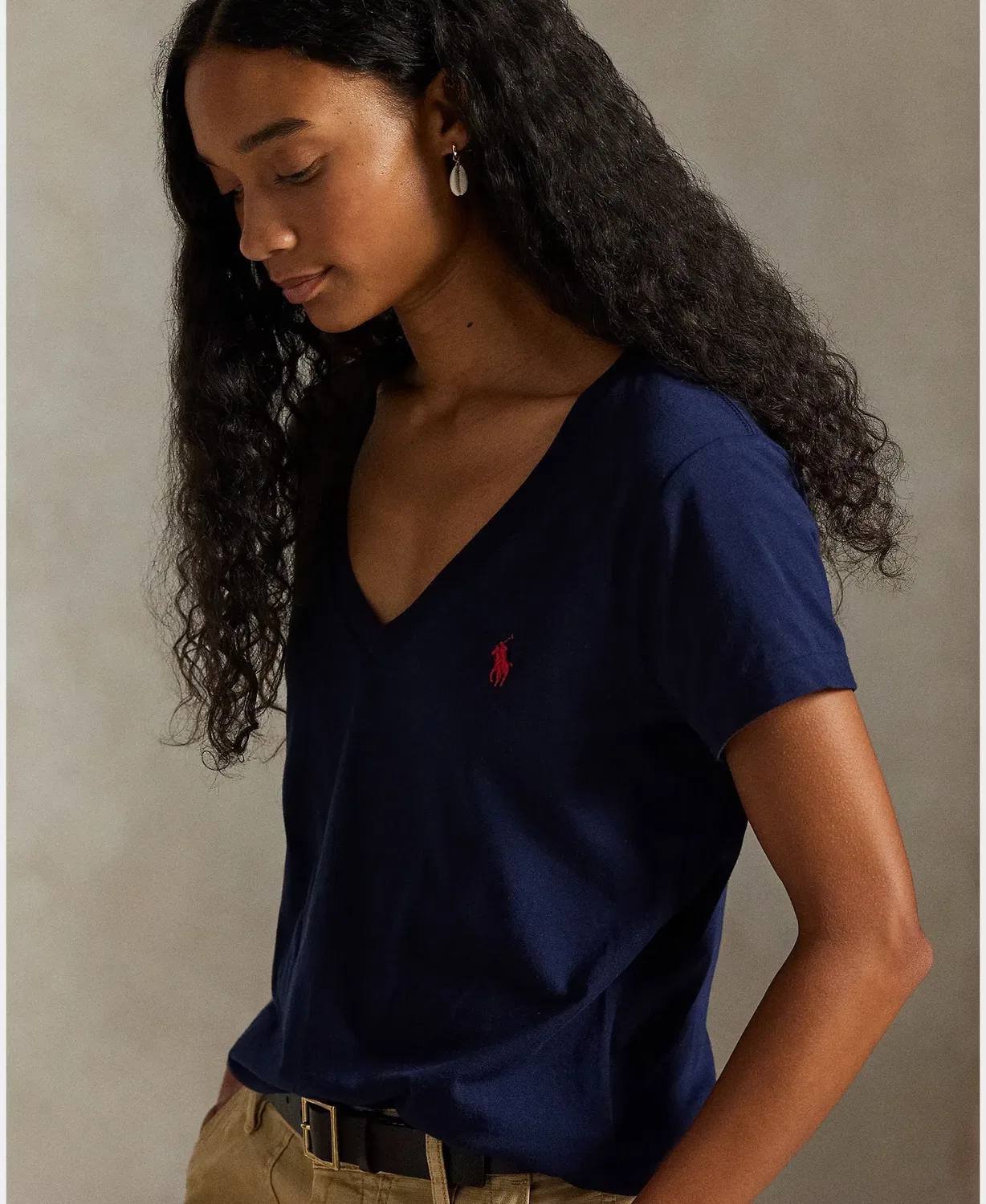 Женская футболка хлопковая с принтом Polo Ralph Lauren, Azul Marino — фото 3